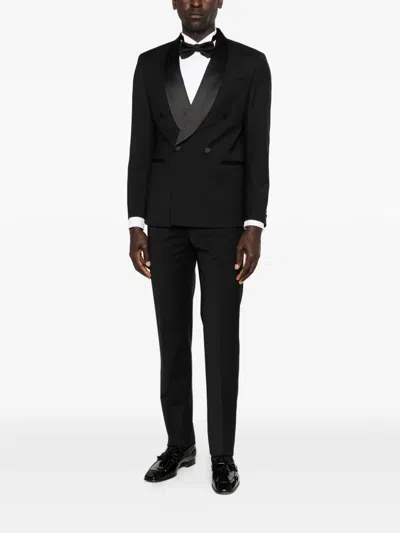 Manuel Ritz Shawl-lapel Suit In Black