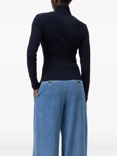 Closed Halfzip Longsleeve Sweater In Blue