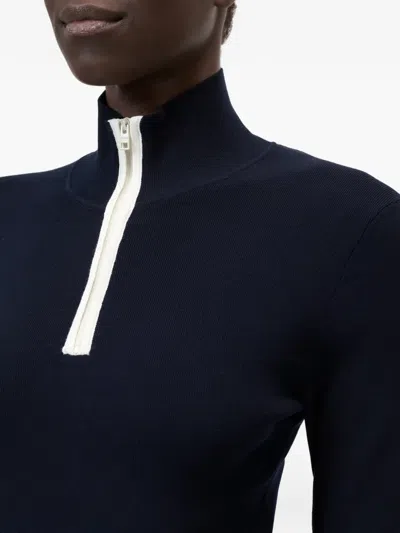 Closed Halfzip Longsleeve Sweater In Blue