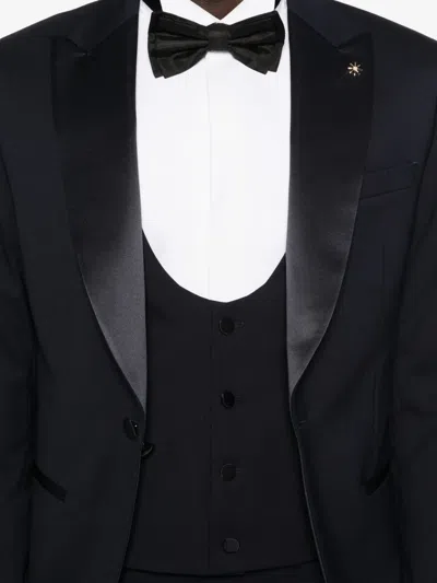 Manuel Ritz Peak-lapels Suit In Blue