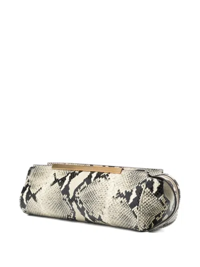 Khaite Donna Snakeskin Embossed Evening Clutch In Animal Print