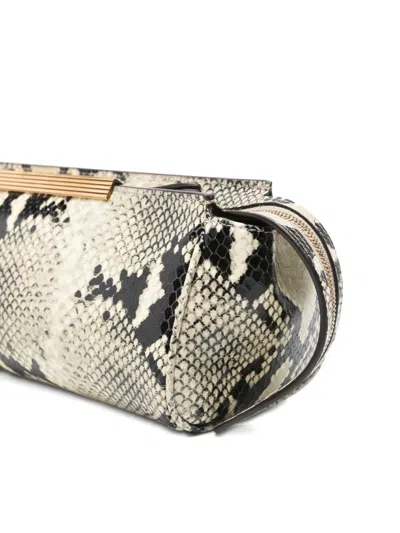 Khaite Donna Snakeskin Embossed Evening Clutch In Animal Print