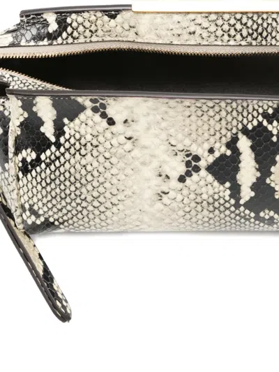 Khaite Donna Snakeskin Embossed Evening Clutch In Animal Print