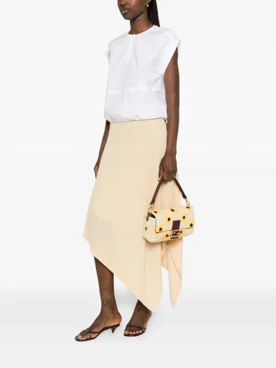 Fendi Drawstring-hem Blouse In White