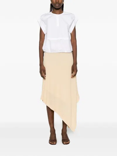 Fendi Drawstring-hem Blouse In White