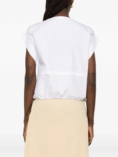 Fendi Drawstring-hem Blouse In White