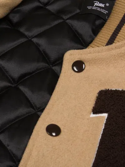 Patta Logo-patch Houndstooth Bomber Jacket In Neutral