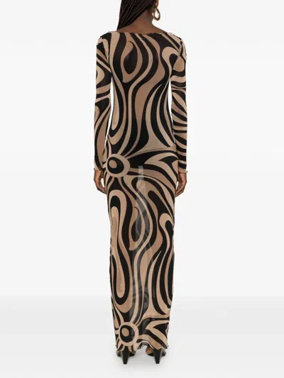 Pucci Geometric Printed Long-sleeved Dress In Multi