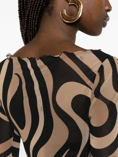 Pucci Geometric Printed Long-sleeved Dress In Multi