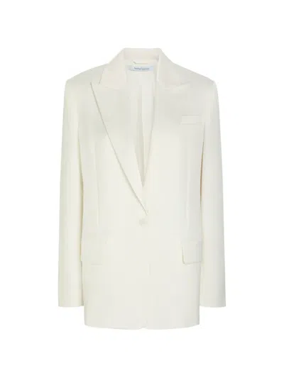 Another Tomorrow Single-breasted Blazer In White