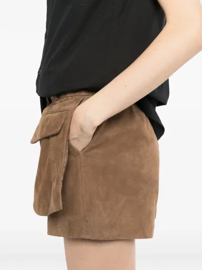Monse Jacket Hem Short In Brown