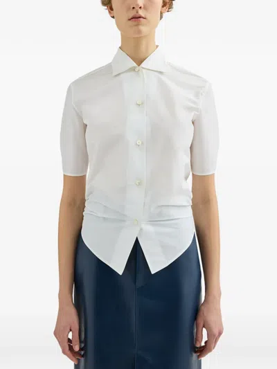 Jil Sander Technical Faille Shirt In White
