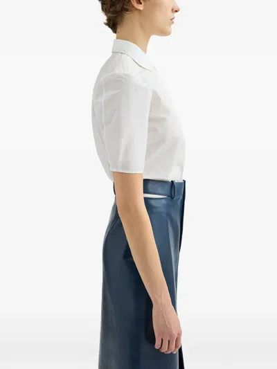 Jil Sander Technical Faille Shirt In White