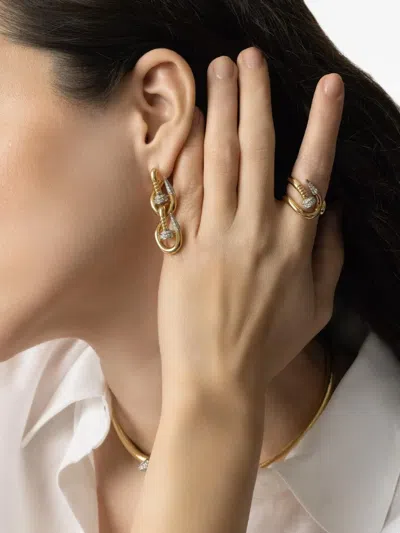 David Webb Bent Nail Diamond Ring In Gold