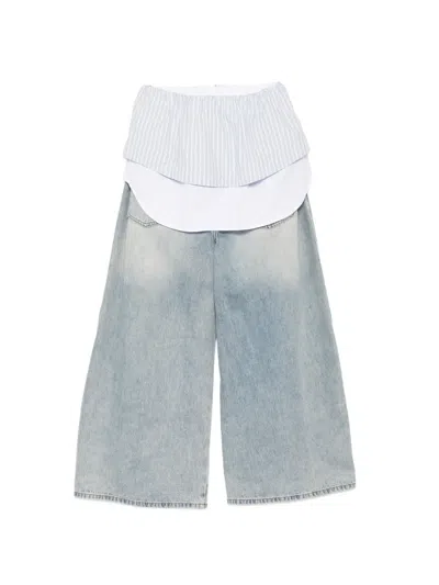 Feng Chen Wang Deconstructed Jeans In Blue