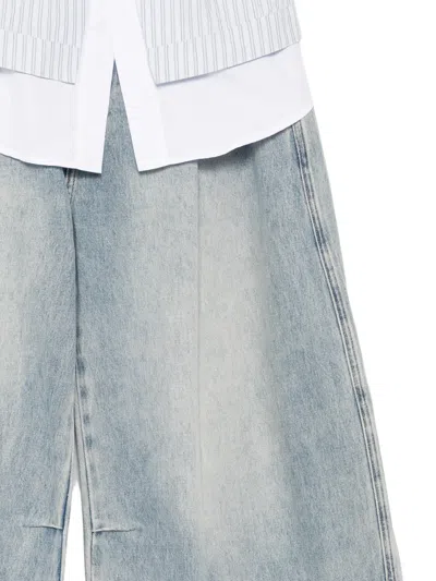 Feng Chen Wang Deconstructed Jeans In Blue