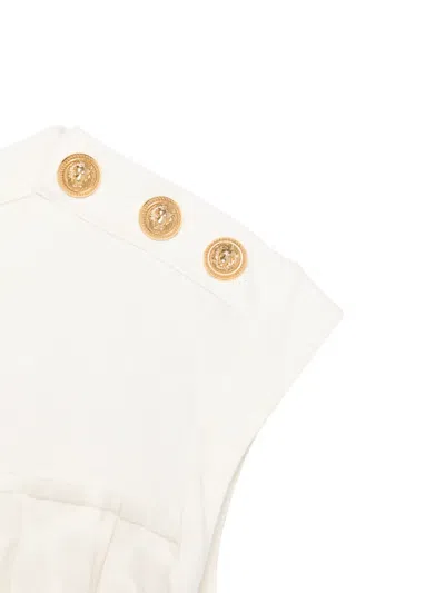 Balmain Button-detail Dress In Neutral