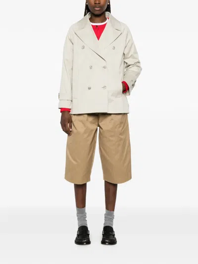 Herno Double-breasted Jacket In Neutral