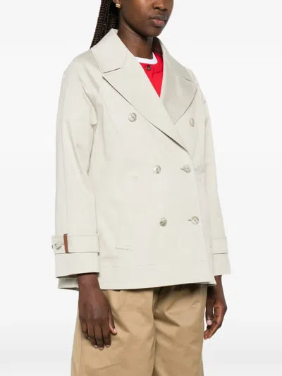 Herno Double-breasted Jacket In Neutral