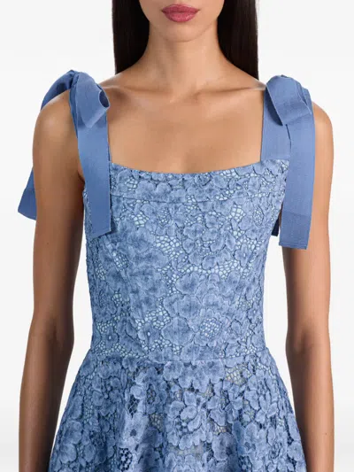 Alice And Olivia Rosalee Lace Bustier Maxi Dress In Blue