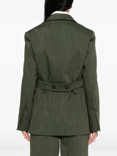 Joseph Maati Button Wool Jacket In Green