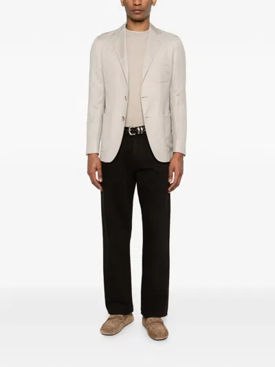 Canali Single-breasted Blazer In Neutral
