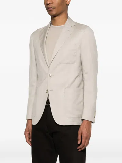 Canali Single-breasted Blazer In Neutral