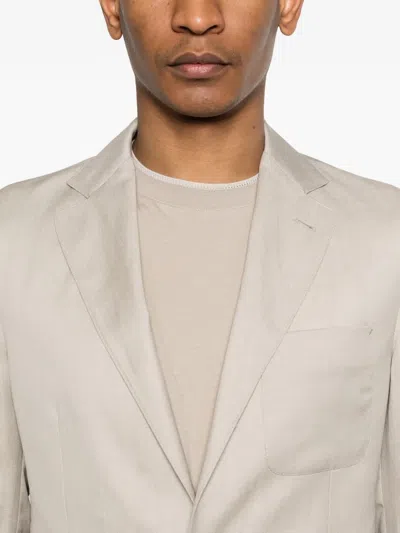 Canali Single-breasted Blazer In Neutral