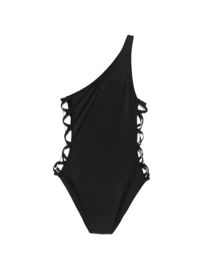 Norma Kamali One-shoulder Swimsuit In Black