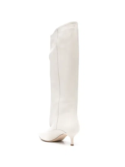 Gisel Moire Lory Pointed-toe Boots In Neutral