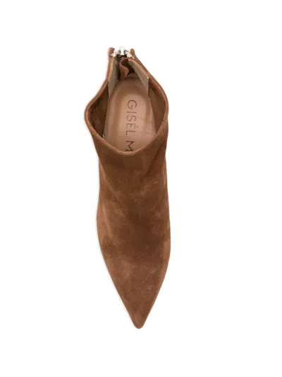 Gisel Moire Elise Zip Boots In Brown