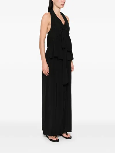 Eleh Tie Front Top In Black