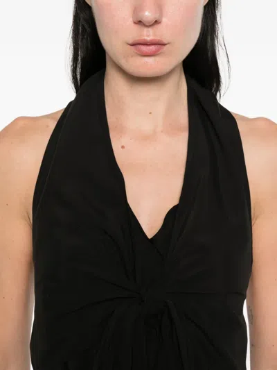 Eleh Tie Front Top In Black