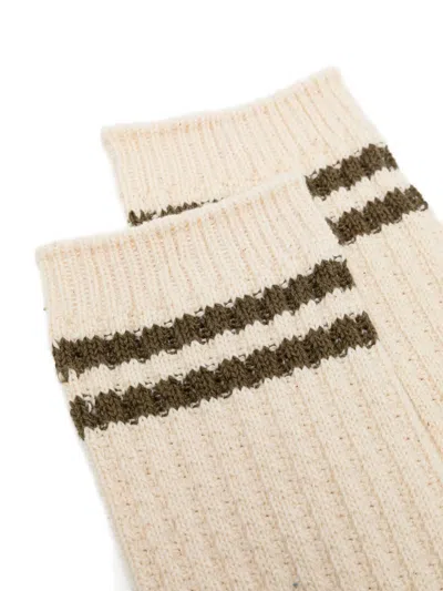 Anonymous Ism Striped Socks In Neutral