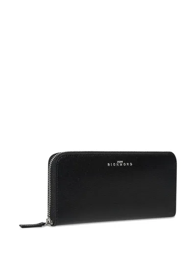 John Richmond Logo Zip Wallet In Black