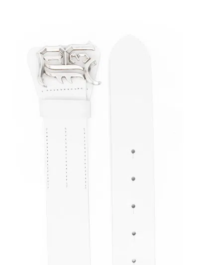 R13 Logo Belt In White