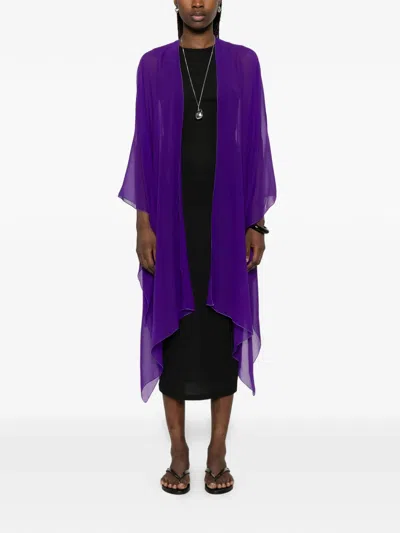 Stephan Janson Draped Coat In Purple