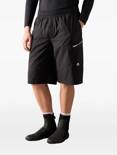 Moose Knuckles Flight Cargo Shorts In Black