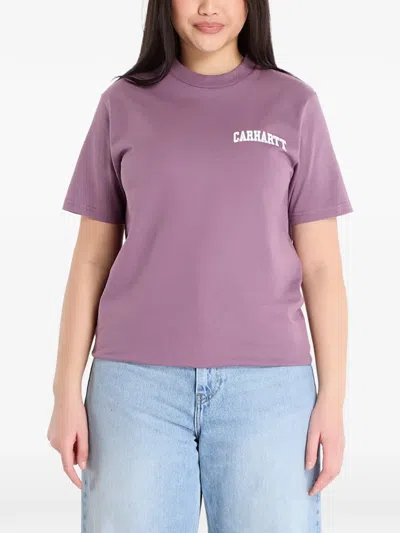 Carhartt Script University T-shirt In Purple