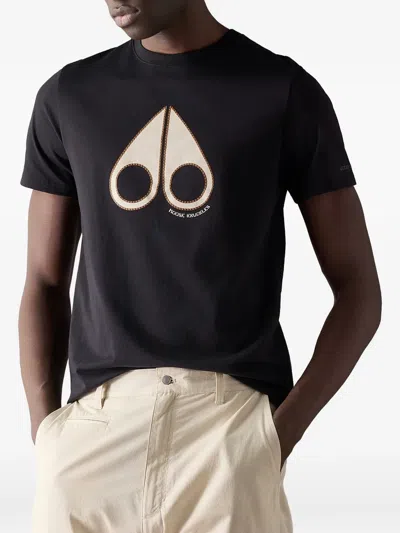 Moose Knuckles Logo-print T-shirt In Black