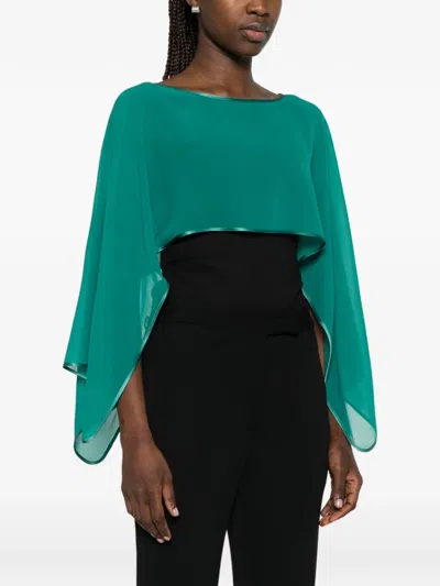 De Santis Green Silk Cape In Pattern