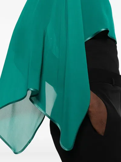 De Santis Green Silk Cape In Pattern