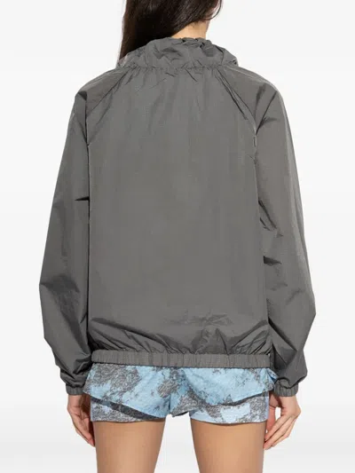 Ea7 Dynamic Athlete Patterned Hooded Jacket In Blue