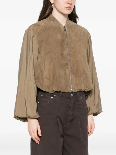 Leather Authority Zip-up Jacket In Brown