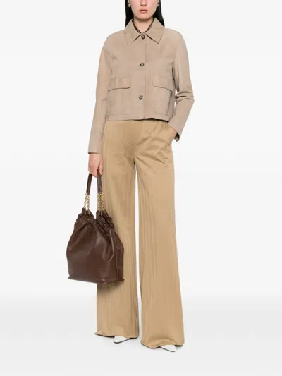 Leather Authority Flap-pocket Jacket In Neutral