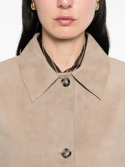 Leather Authority Flap-pocket Jacket In Neutral