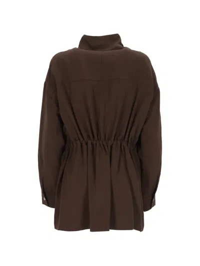 Eleh Drawstring Jacket In Brown