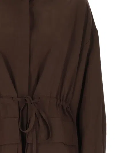 Eleh Drawstring Jacket In Brown