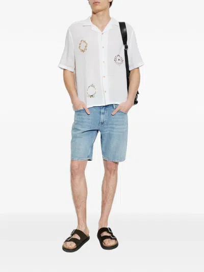 Allsaints Deck Linen Short Sleeve Shirt In Black