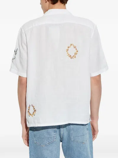 Allsaints Deck Linen Short Sleeve Shirt In Black